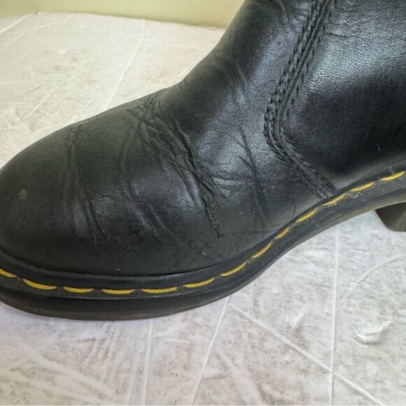 Dr. Martens Cadence Chelsea Heel Boot Black Tan Booties Leather Stretch PullOn 6 - Picture 15 of 16